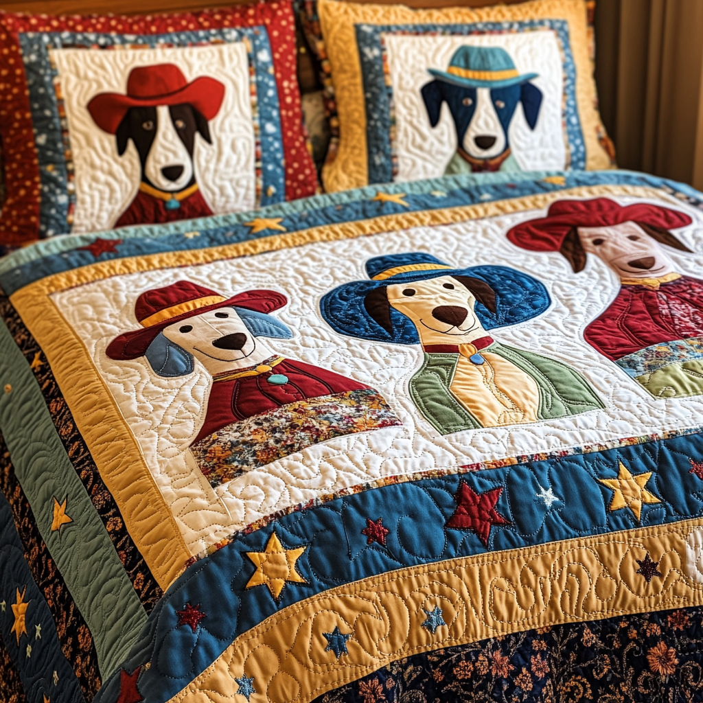 Cowboy Dog DAI241224231 Quilt Bedding Set