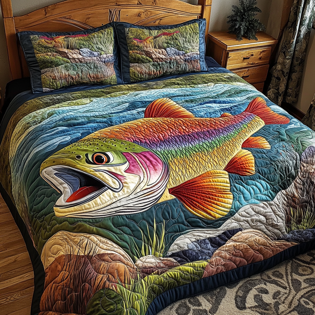 Trout Fish DAI150125186 Quilt Bedding Set