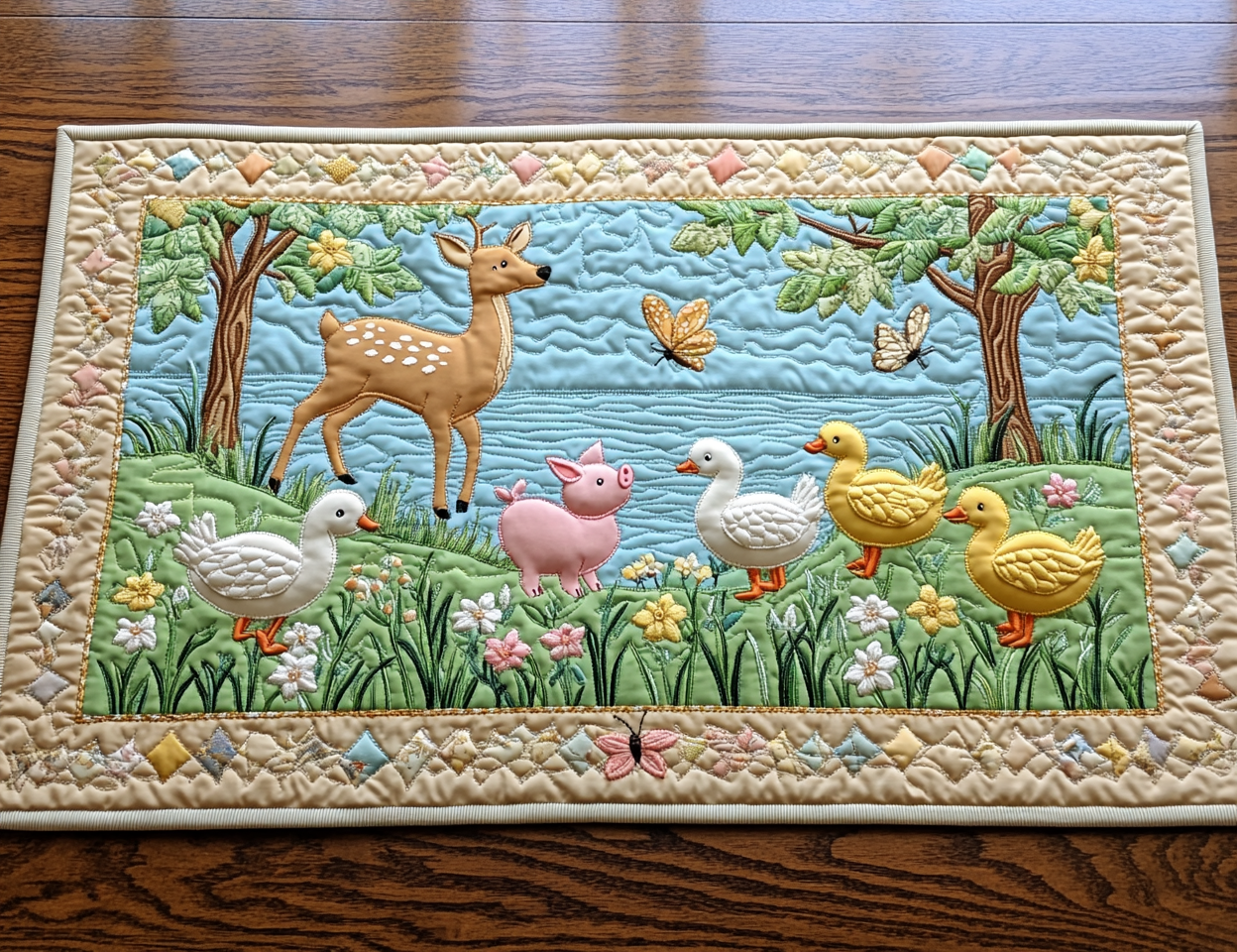 Farm Animal DAI040225478 Quilted Table Runner