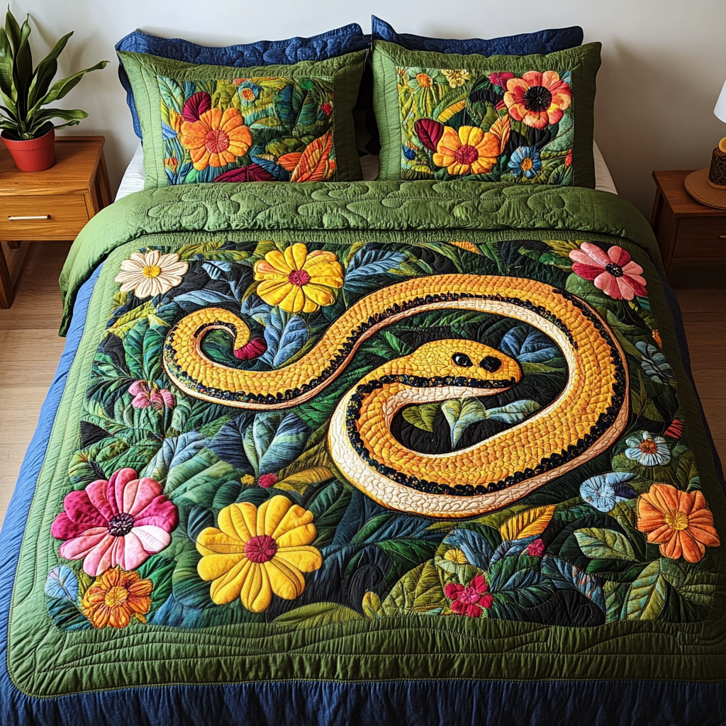 Floral Snake DAI200125125 Quilt Bedding Set