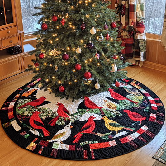 Christmas Cardinal TAI021024177 Quilted Tree Skirt