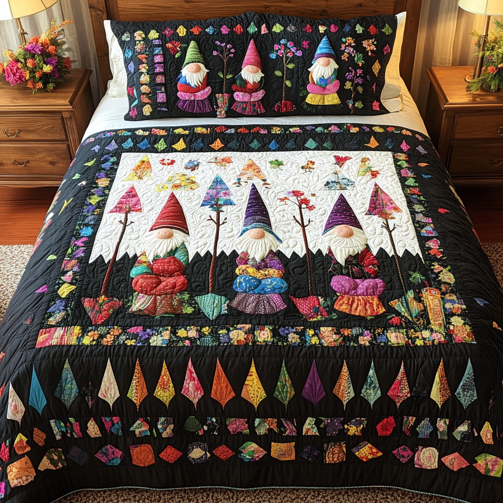 Christmas Gnome TAI181024218 Quilt Bedding Set