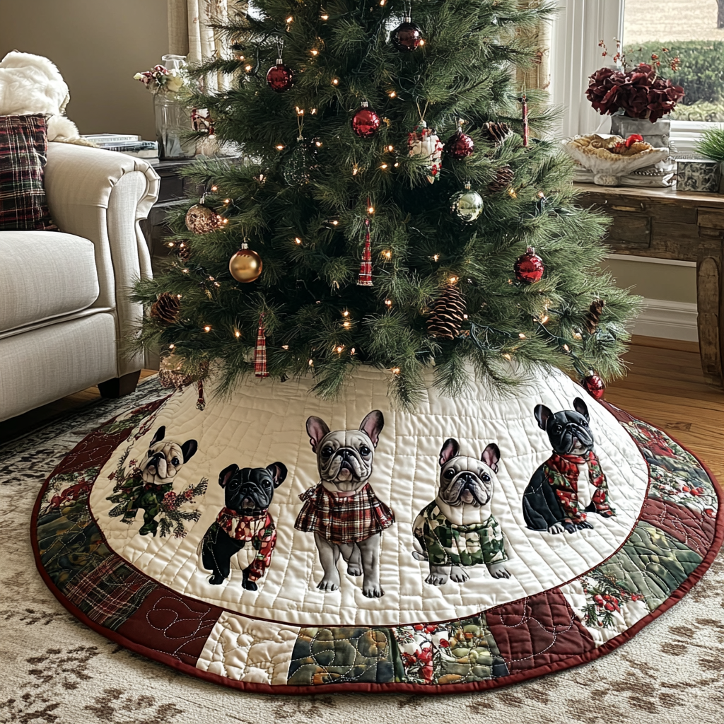 French Bulldog TAI041024144 Quilted Tree Skirt