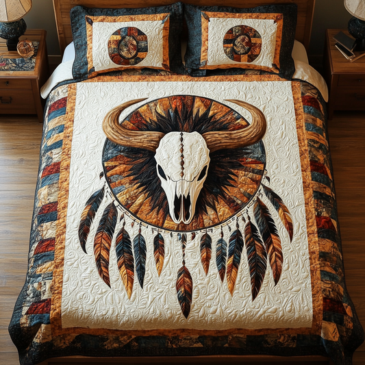 Tribal Bull Skull DAI241224165 Quilt Bedding Set