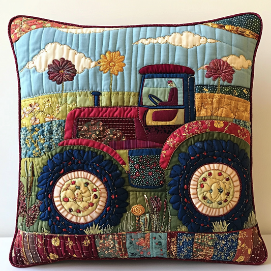 Farm Tractor DAI26102434 Quilted Pillow Case