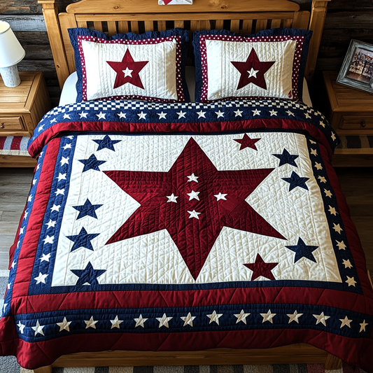 Patriotic Star DAI040225203 Quilt Bedding Set