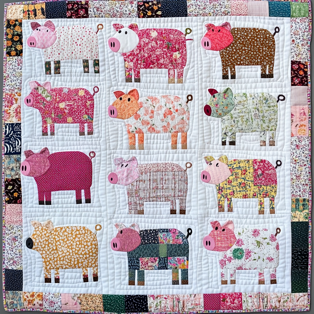 Pig DAI040225133 Quilt Blanket