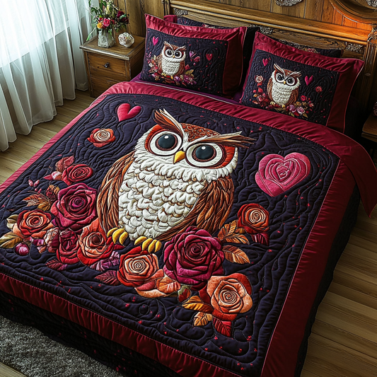 Valentine Owl DAI090125061 Quilt Bedding Set