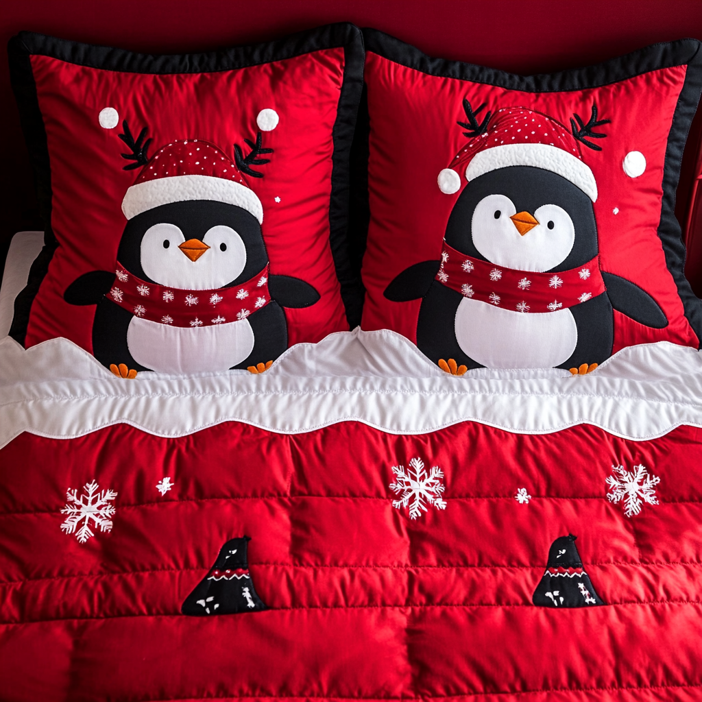 Christmas Penguin TAI201124107 Quilt Bedding Set