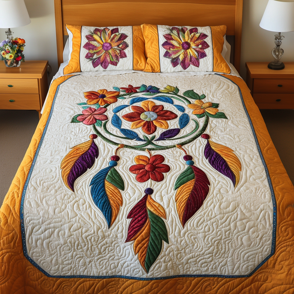 Flower Dreamcatcher DAI040225286 Quilt Bedding Set