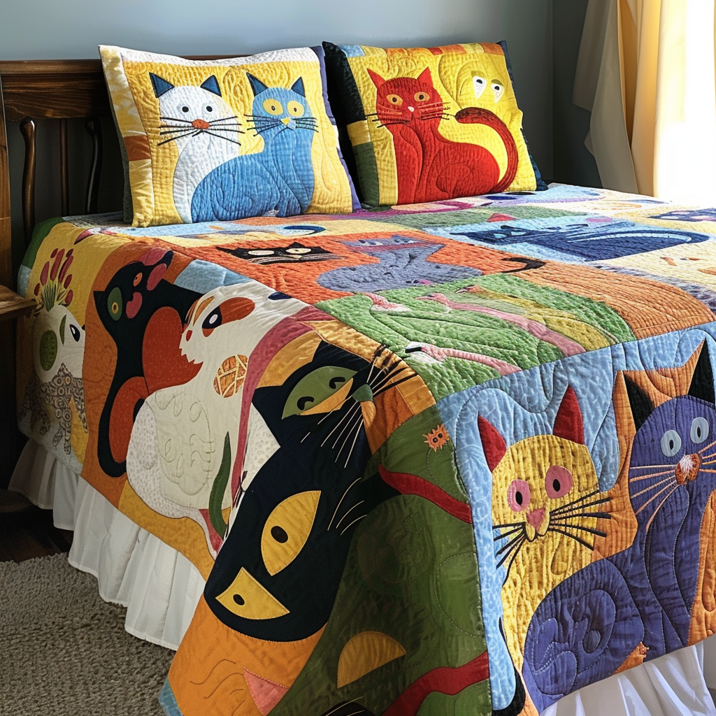 Cat TAI041024581 Quilt Bedding Set