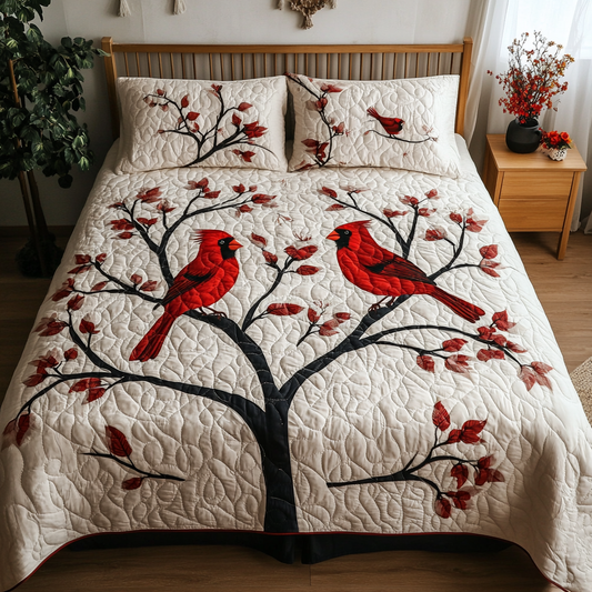 Christmas Cardinal TAI021024228 Quilt Bedding Set