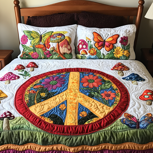 Hippie Peace DAI150125258 Quilt Bedding Set