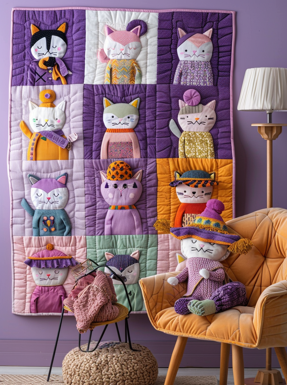 Cat TAI040624020 Quilt Blanket