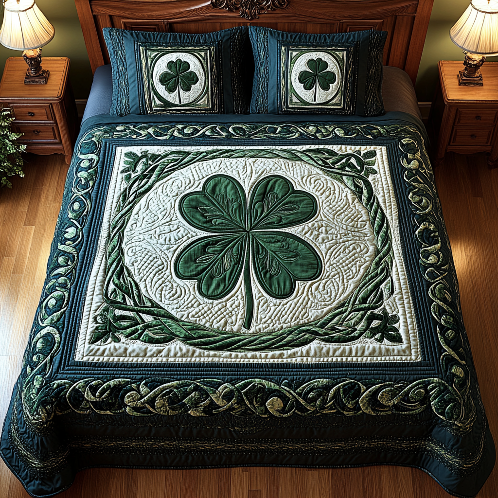 Celtic Shamrock TAI101224535 Quilt Bedding Set