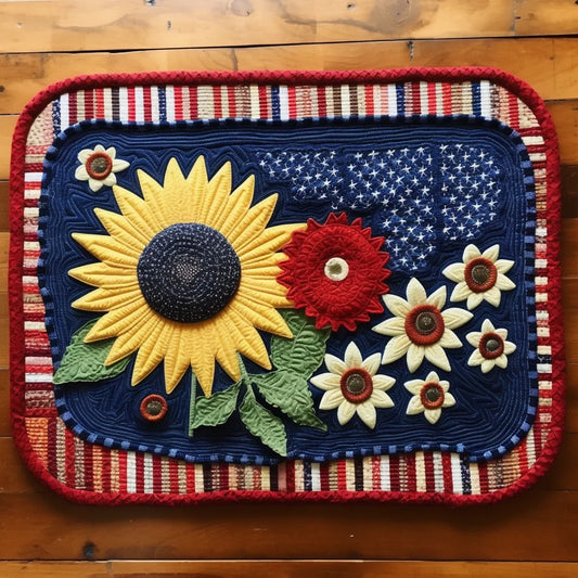 Patriotic Sunflower TAI280224093 Quilted Placemats