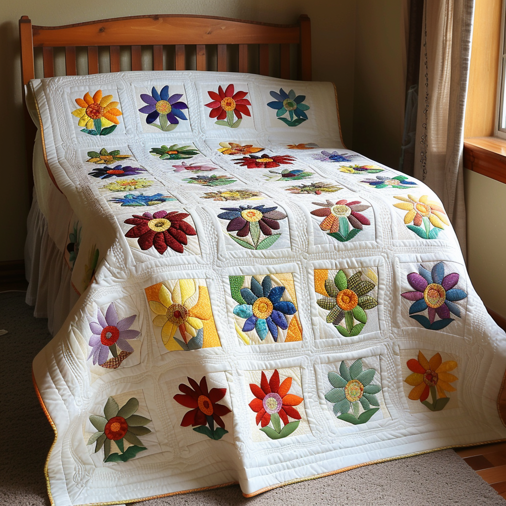 Daisy Flower TAI100724016 Quilt Blanket