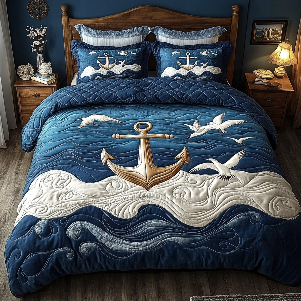 Nautical Anchor DAI200125018 Quilt Bedding Set