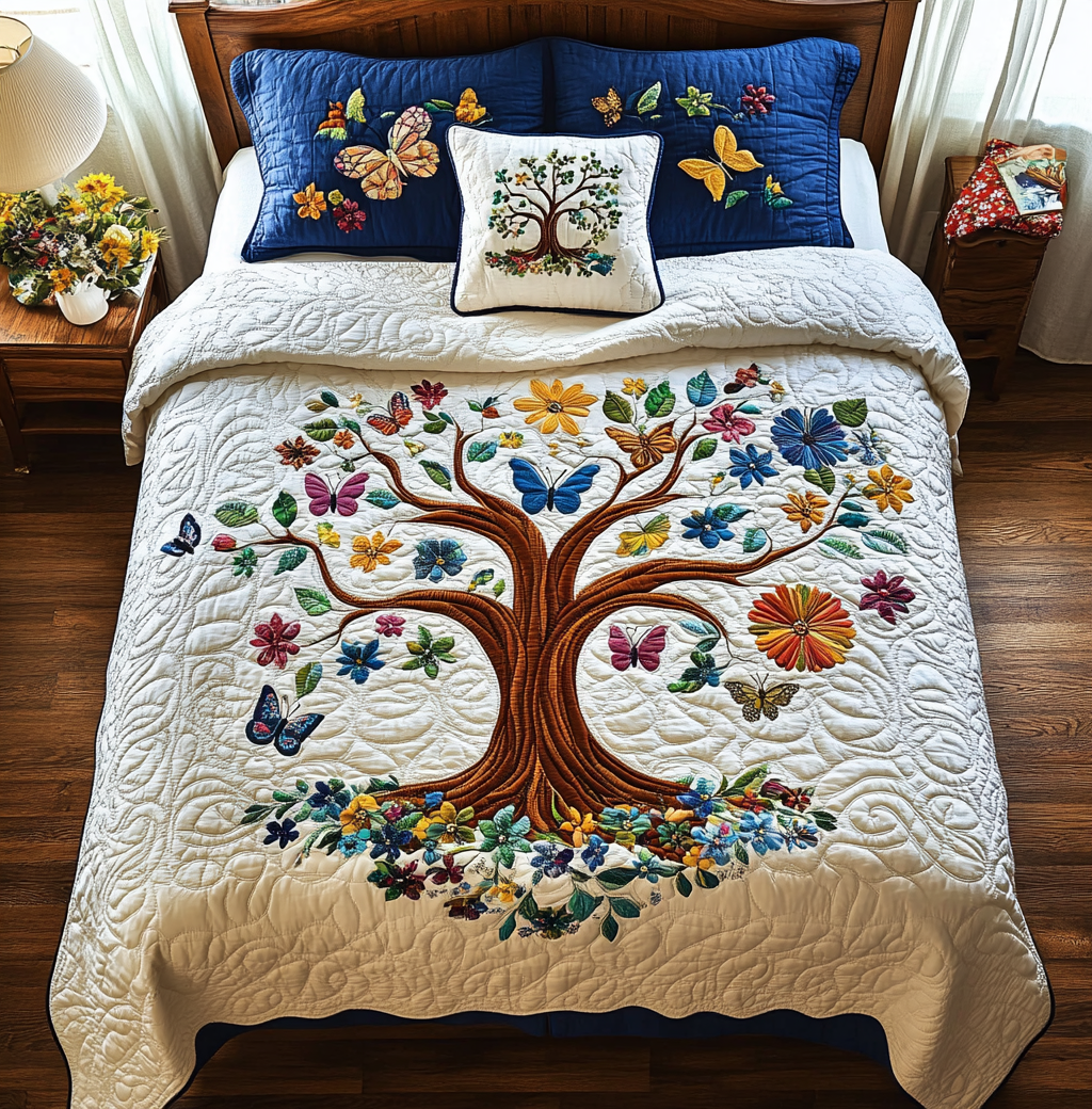 Butterfly Tree Of Life DAI150125251 Quilt Bedding Set