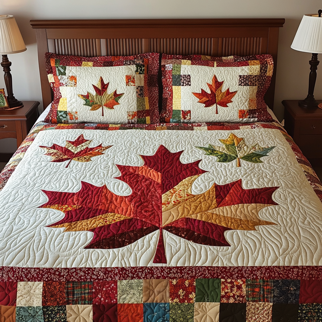 Maple Leaves DAI280824115 Quilt Bedding Set