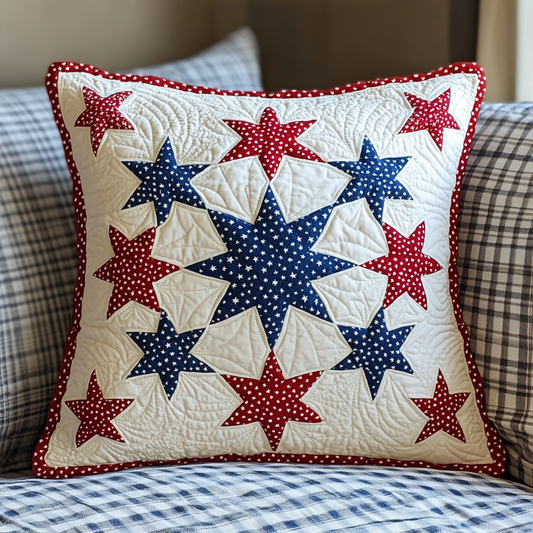 Patriotic Star DAI040225346 Quilted Pillow Case