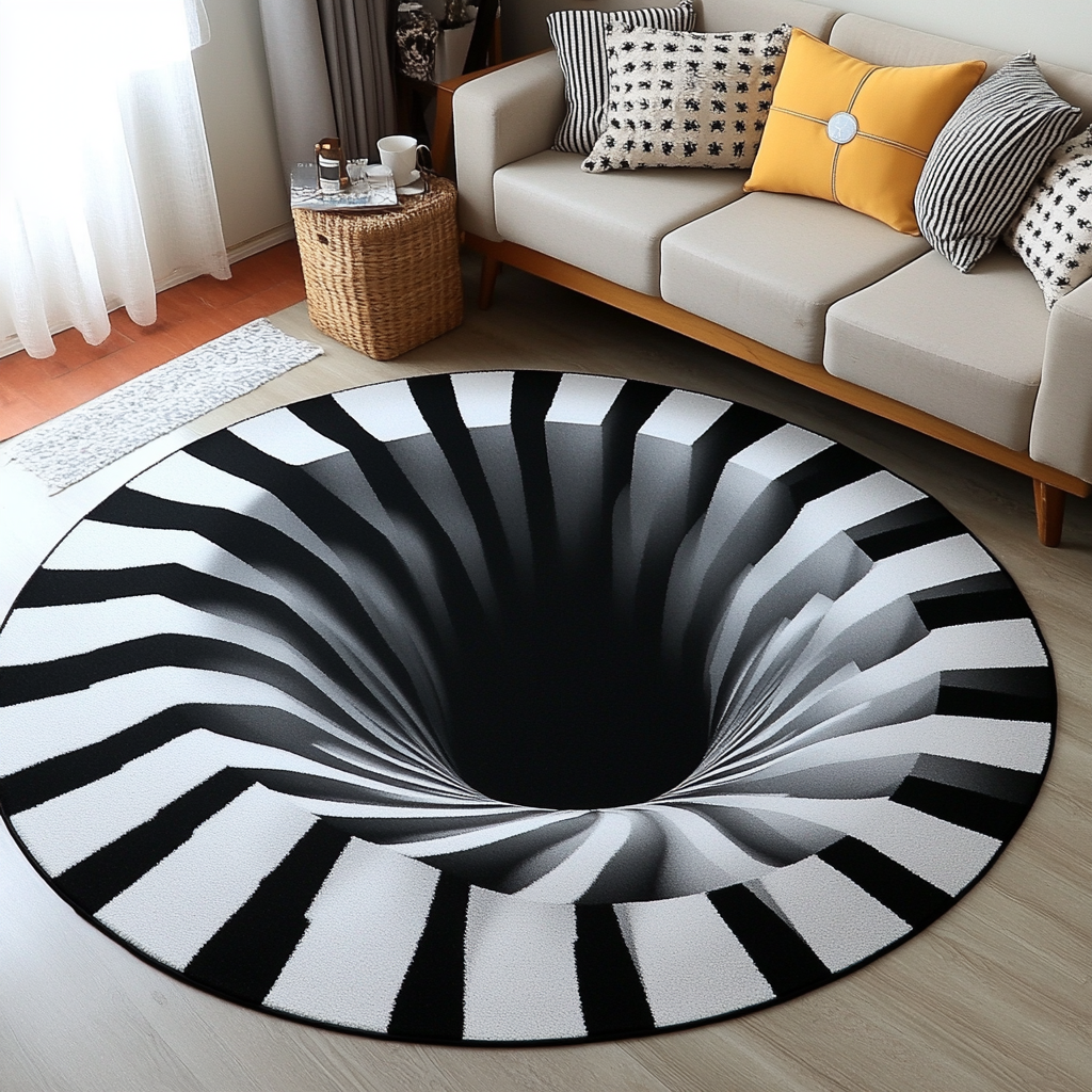 3D Hole TAI251124351 Round Area Rug – Alpha Quilt
