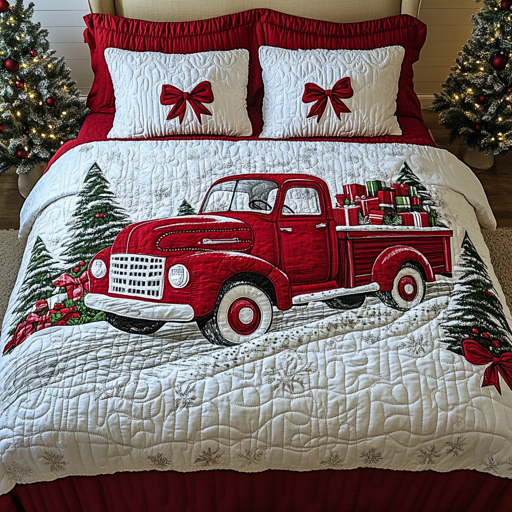 Christmas Truck TAI201124339 Quilt Bedding Set