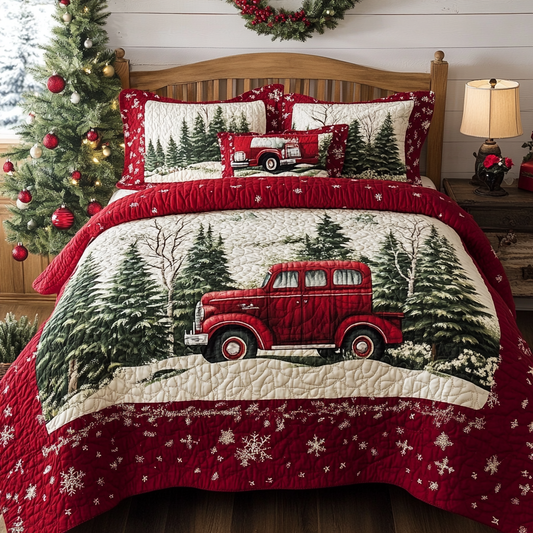 Christmas Truck TAI101224338 Quilt Bedding Set