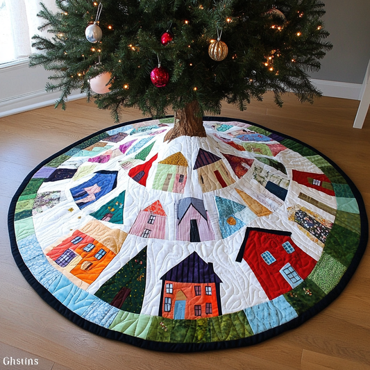 Christmas Houses TAI040924312 Quilted Tree Skirt