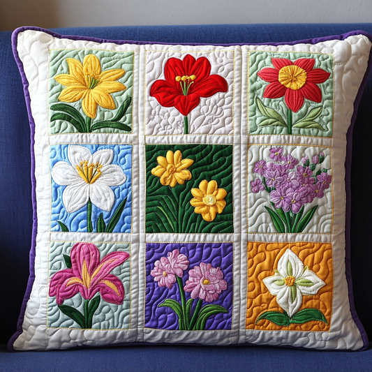 Spring Flowers DAI040225375 Quilted Pillow Case