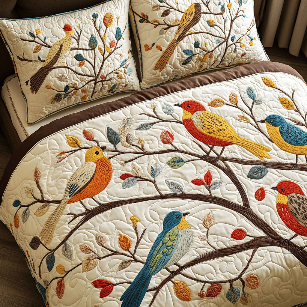 Birds TAI101224461 Quilt Bedding Set