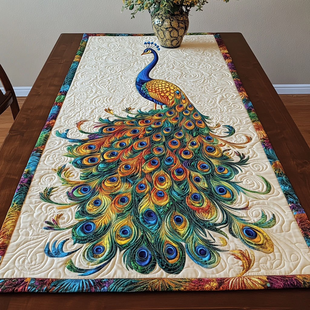 Peacock TAI121024013 Quilted Table Runner