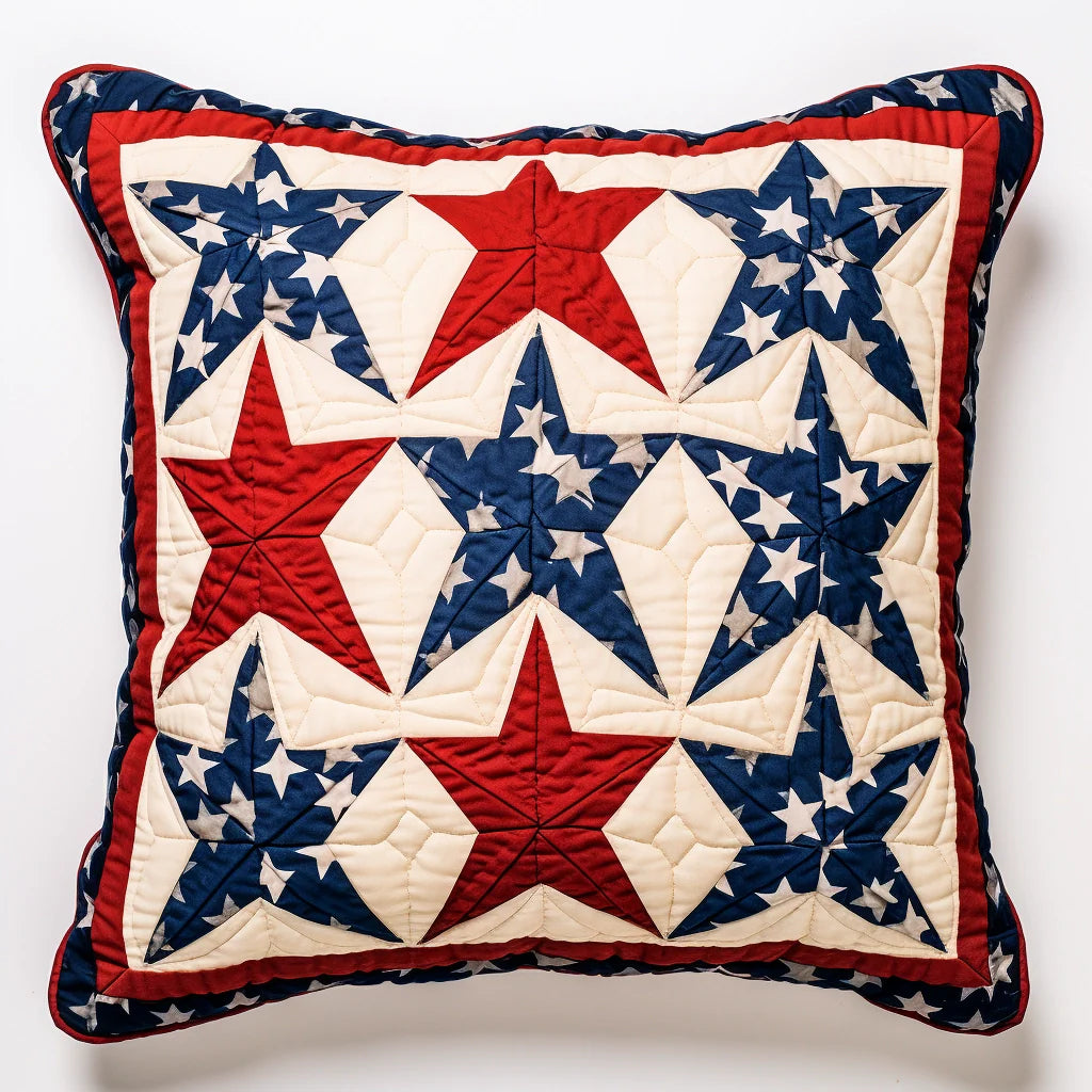 Patriotic Star TAI060324056 Quilted Pillow Case