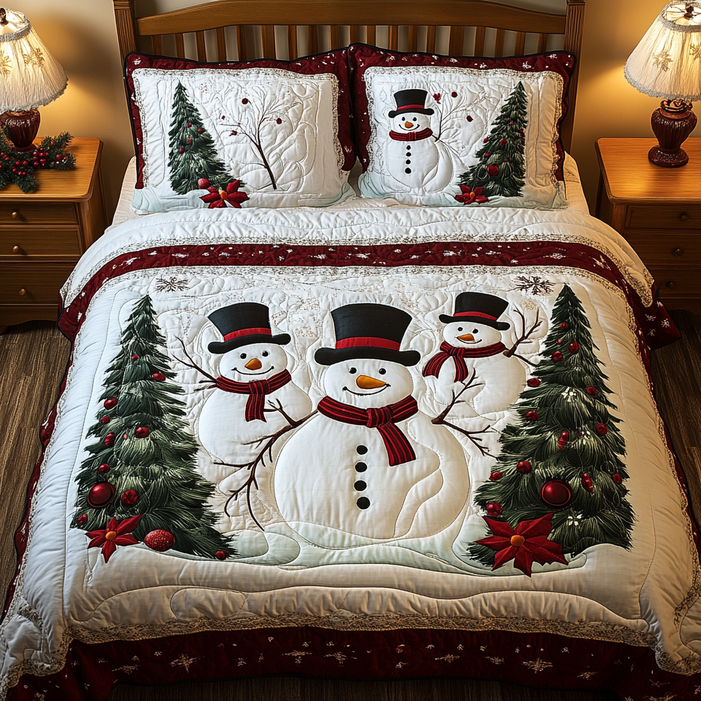 Christmas Snowman TAI201124048 Quilt Bedding Set