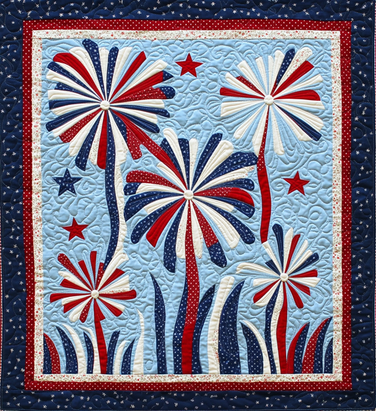 Patriotic Fireworks DAI040225011 Quilt Blanket