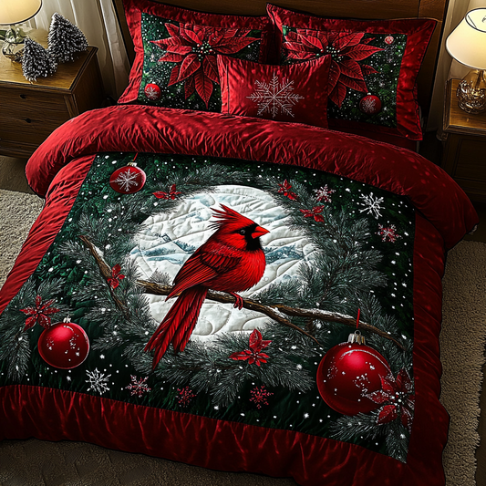 Christmas Cardinal TAI201124281 Quilt Bedding Set