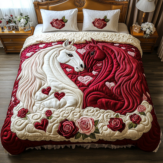 Valentine Horse DAI090125072 Quilt Bedding Set