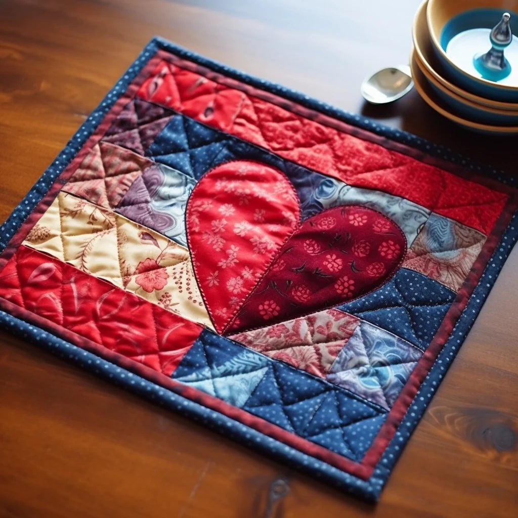 Heart TAI260224228 Quilted Placemats