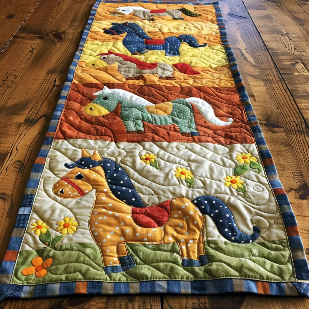 Horse TAI060324321 Quilted Table Runner