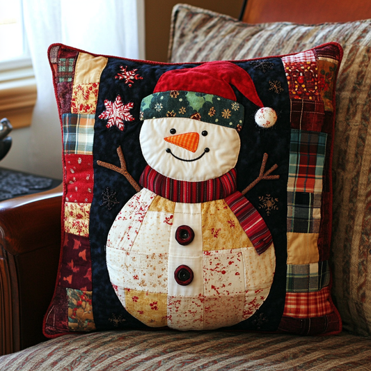 Christmas Snowman TAI130824254 Quilted Pillow Case