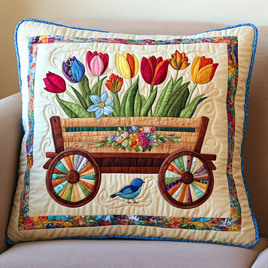 Tulip Wagon DAI110225266 Quilted Pillow Case
