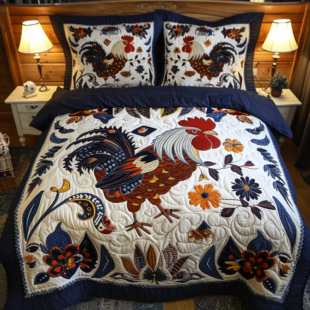 Rooster TAI251124148 Quilt Bedding Set