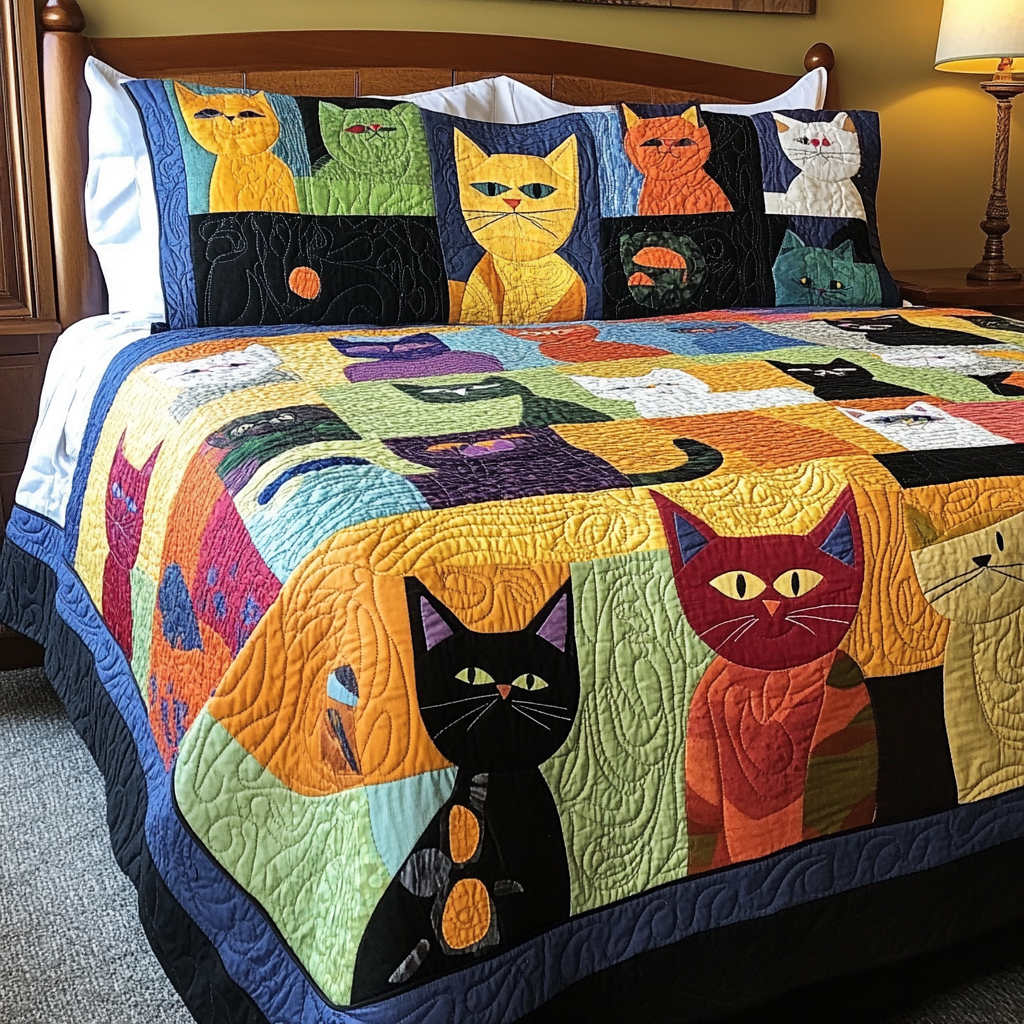 Cat TAI041024532 Quilt Bedding Set