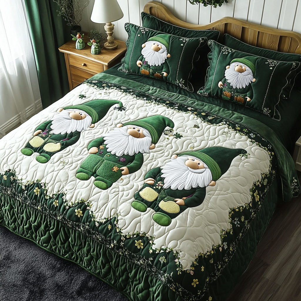 St Patrick's Day Gnome DAI051224097 Quilt Bedding Set