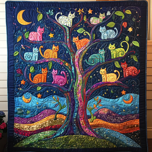Cats On The Tree DAI040225116 Quilt Blanket