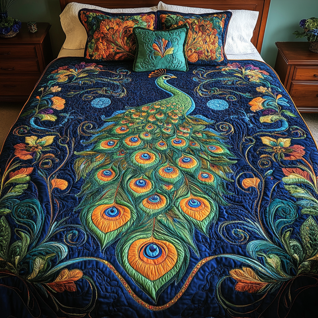 Peacock DAI040225273 Quilt Bedding Set