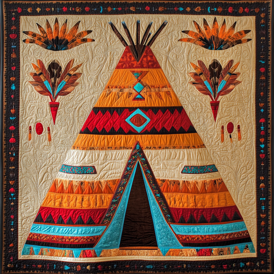 Native American Teepee DAI230924073 Quilt Blanket