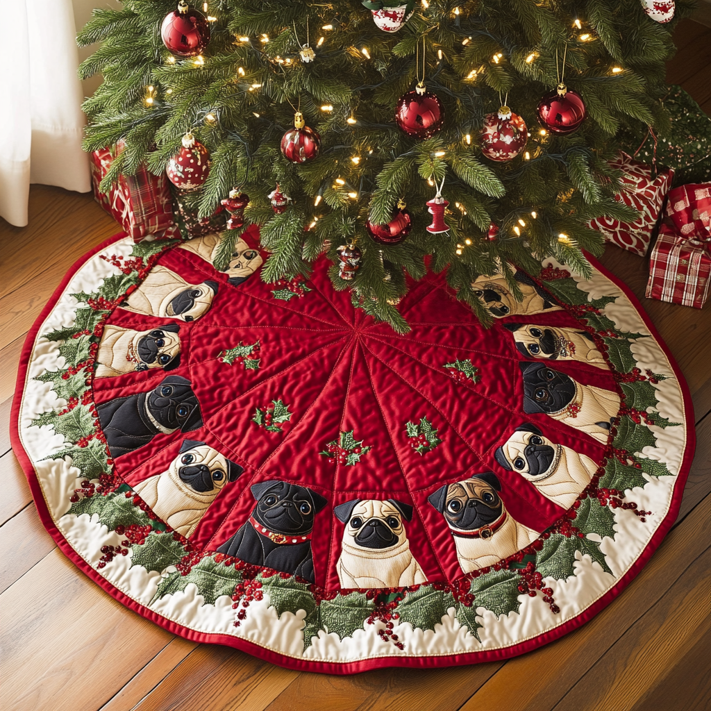 French Bulldog TAI111124401 Quilted Tree Skirt