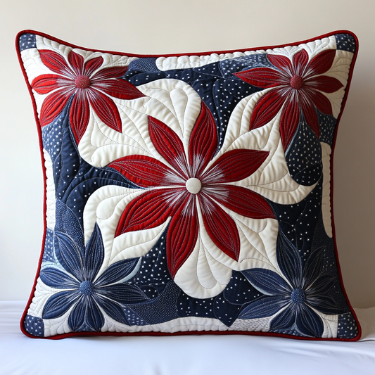 Patriotic Flower DAI040225351 Quilted Pillow Case