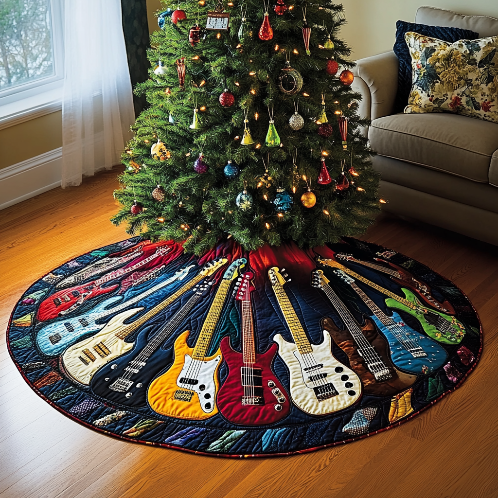 Guitar TAI041024173 Quilted Tree Skirt